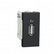 USB-розетка Schneider Electric Unica New 5 В/1000 мА 1 модуль антрацит NU342854