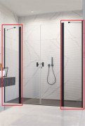 Комплект нерухомих елементів душових дверей Radaway Nes Black DWD II 57х200 см чорний/прозоре скло 10041057-54-01