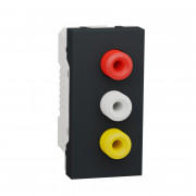Розетка 3 RCA Schneider Electric Unica New 1 модуль антрацит NU343154
