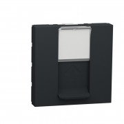 Розетка комп'ютерна Schneider Electric Unica New RJ45 одиночна категорія 6 STP 2 модулі антрацит NU341754