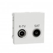 Розетка R-TV SAT Schneider Electric Unica New одиночная 2 модуля белый NU345418