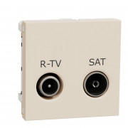 Розетка R-TV SAT Schneider Electric Unica New одиночная 2 модуля бежевый NU345444
