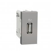USB-розетка Schneider Electric Unica New 5 В/1000 мА 1 модуль алюміній NU342830
