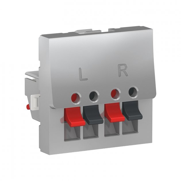 Аудиорозетка Schneider Electric Unica New 2 модуля алюминий NU348630