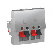 Аудіорозетка Schneider Electric Unica New 2 модуля алюміній NU348630