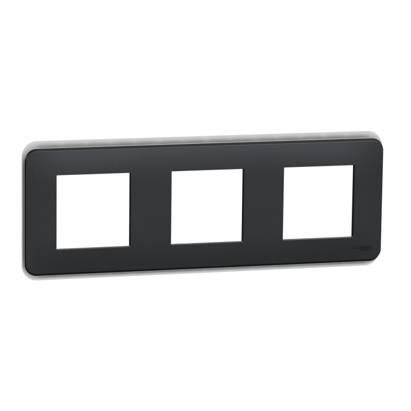 Рамка 3-постовая Schneider Electric Unica New термопластик антрацит NU400654