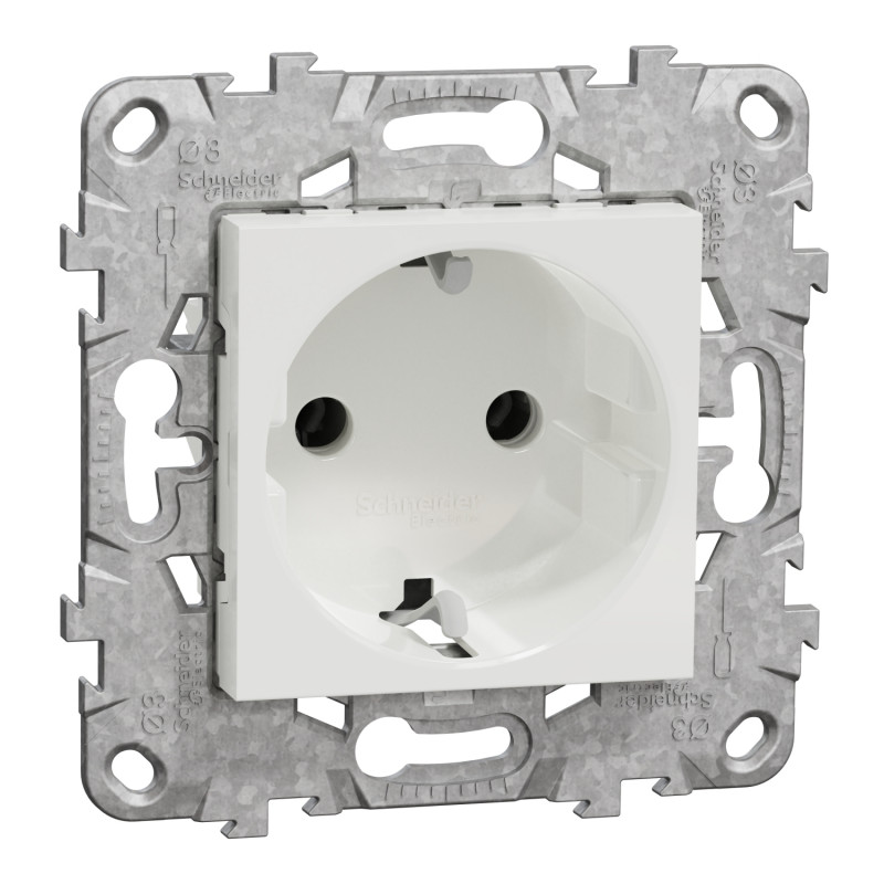Розетка Schneider електрична Unica нова з заземленням білий NU503618