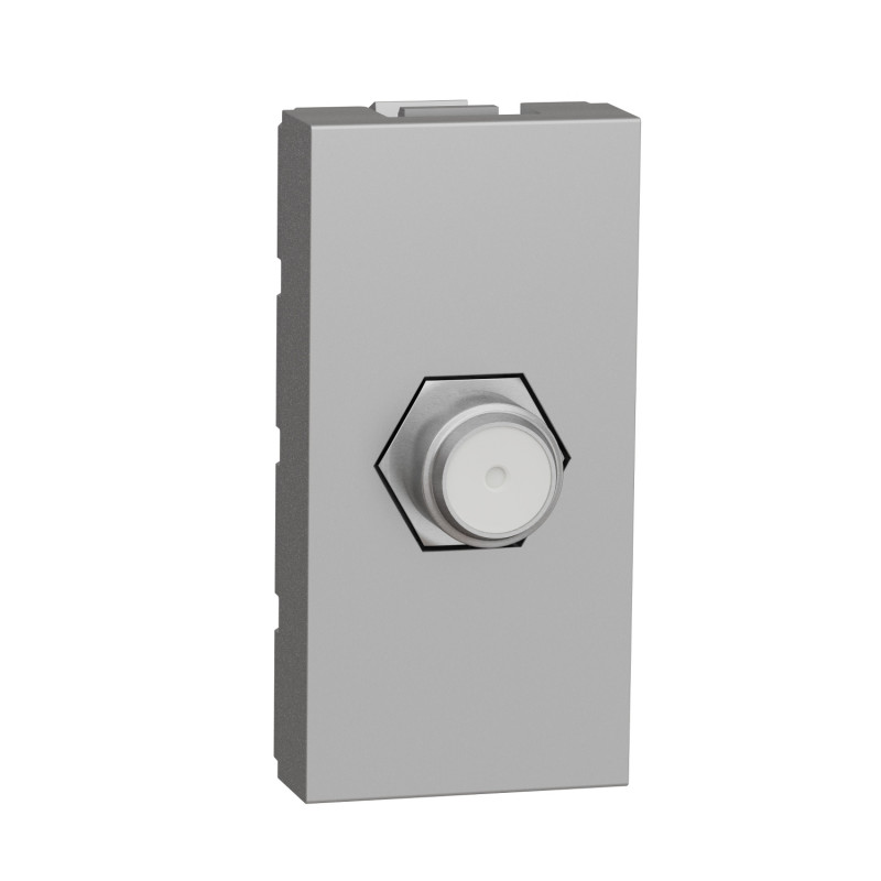 Розетка TV Coaxial F-type Schneider Electric Unica New 1 модуль алюминий NU346830