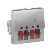 Аудіорозетка Schneider Electric Unica New 2 модуля алюміній NU348630