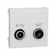 Розетка R-TV SAT концевая Schneider Electric Unica New 2 модуля белый NU345518
