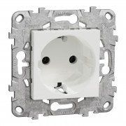Розетка Schneider електрична Unica нова з заземленням білий NU503618
