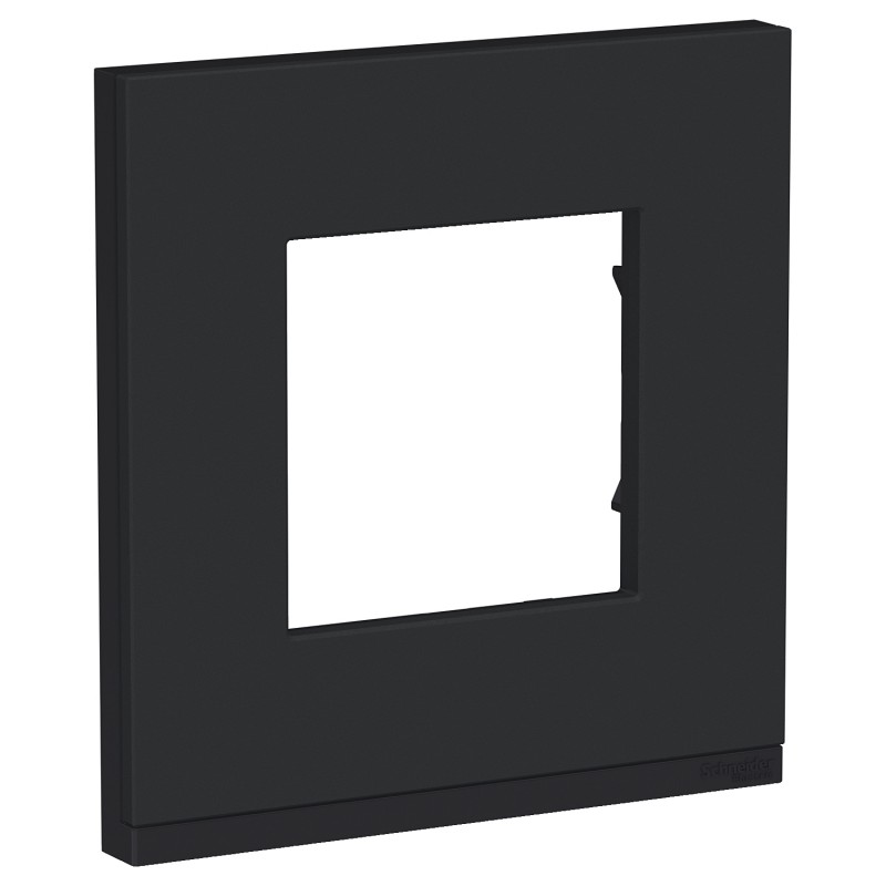 Рамка 1-постовая Schneider Electric Unica New Pure каучук/антрацит NU600282