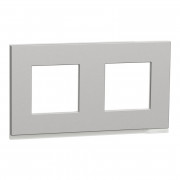 Рамка 2-постова Schneider Electric Unica New Pure алюміній матовий/білий NU600480