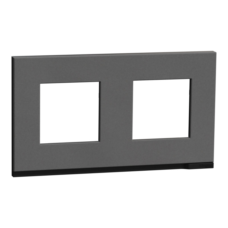 Рамка 2-постовая Schneider Electric Unica New Pure каучук/антрацит NU600482