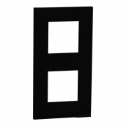 Рамка 2-постова Schneider Electric Unica New Pure вертикальна каучук/антрацит NU6004V82