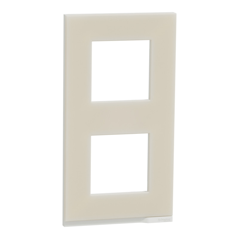 Рамка 2-постовая Schneider Electric Unica New Pure вертикальная матовое стекло/белый NU6004V89