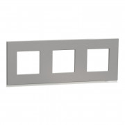 Рамка 3-постовая Schneider Electric Unica New Pure алюминий матовый/белый NU600680