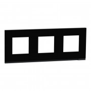 Рамка 3-постова Schneider Electric Unica New Pure каучук/антрацит NU600682