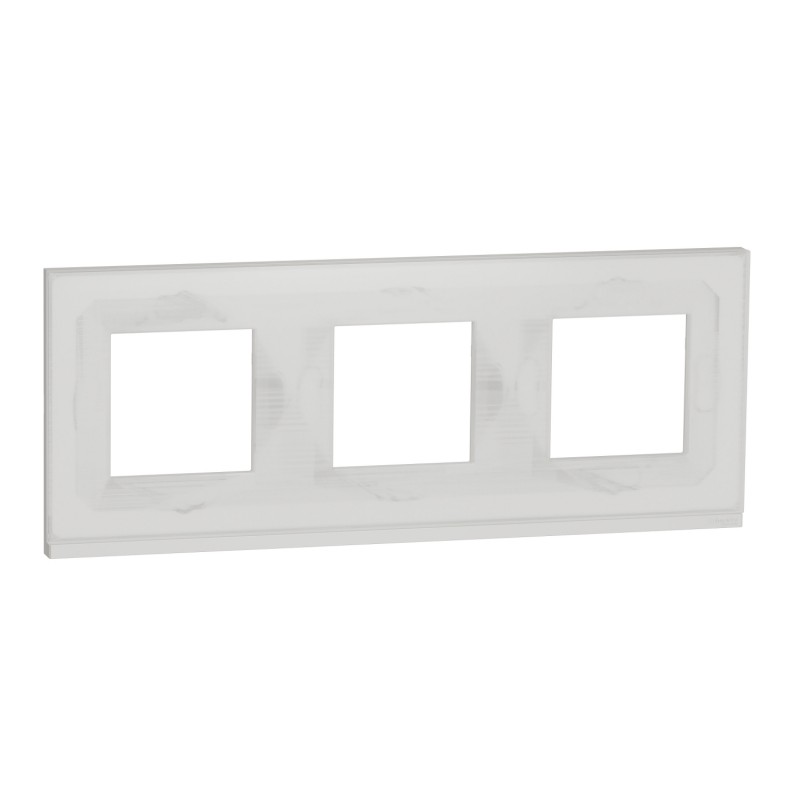 Рамка 3-постовая Schneider Electric Unica New Pure белое стекло/белый NU600685