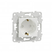 Розетка Schneider Electric Unica New із заземленням зі шторками білий NU503718