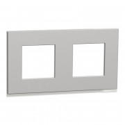 Рамка 2-постовая Schneider Electric Unica New Pure алюминий матовый/белый NU600480