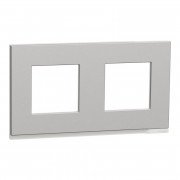 Рамка 2-постовая Schneider Electric Unica New Pure алюминий матовый/белый NU600480