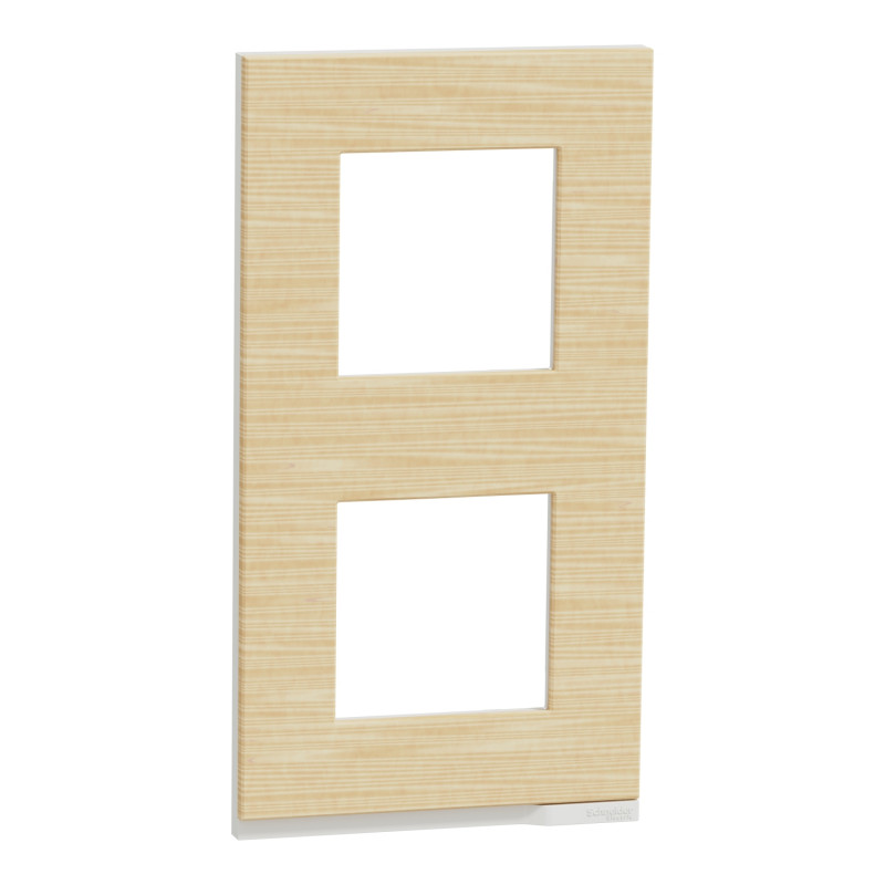 Рамка 2-постовая Schneider Electric Unica New Pure вертикальная клен/белый NU6004V83