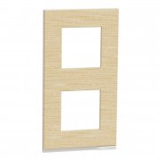 Рамка 2-постовая Schneider Electric Unica New Pure вертикальная клен/белый NU6004V83