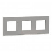Рамка 3-постовая Schneider Electric Unica New Pure алюминий матовый/белый NU600680