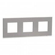 Рамка 3-постовая Schneider Electric Unica New Pure алюминий матовый/белый NU600680