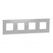 Рамка 3-постовая Schneider Electric Unica New Pure алюминий матовый/белый NU600880