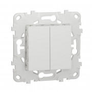 Вимикач Schneider Electric Unica New 2-клавішний схема 5 білий NU521118
