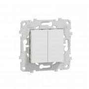 Вимикач Schneider Electric Unica New 2-клавішний 2 х схема 6 білий NU521318