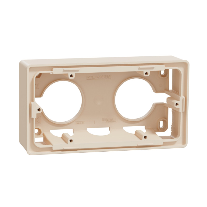 Коробка для открытой установки Schneider Electric Unica New Studio 2-постовая пластик бежевый NU800444