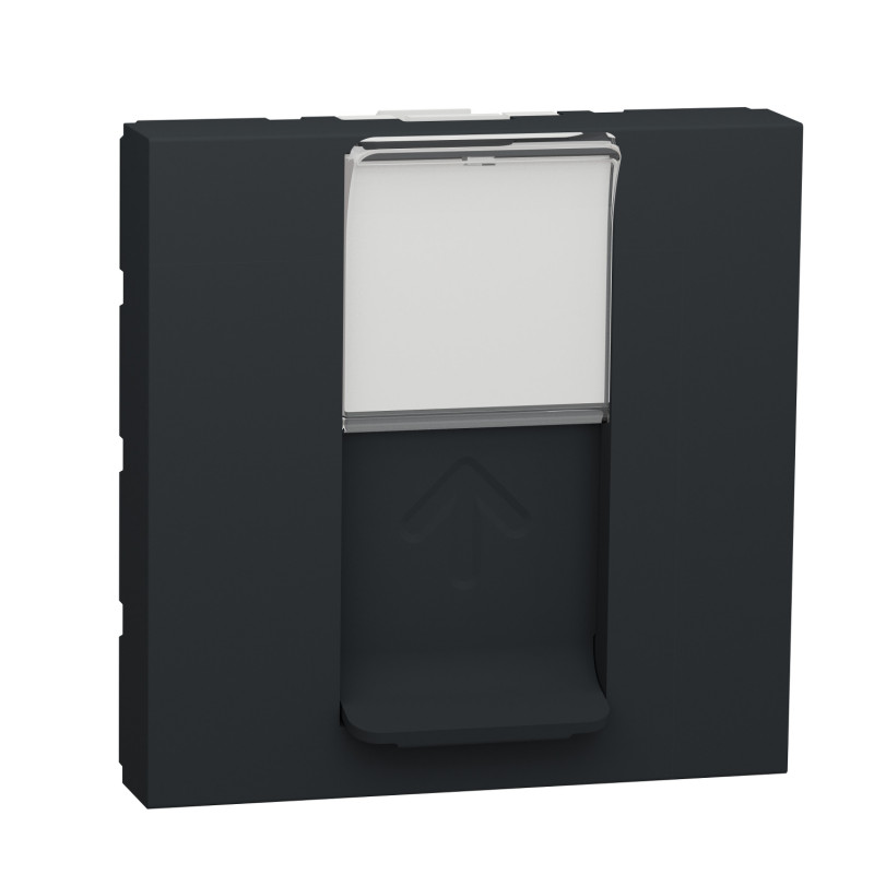 Лицьова панель RJ45 Schneider Electric Unica New для Keystone/Systimax 2 модуля антрацит NU946154