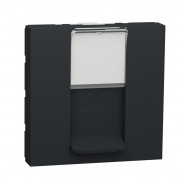 Лицьова панель RJ45 Schneider Electric Unica New для Keystone/Systimax 2 модуля антрацит NU946154