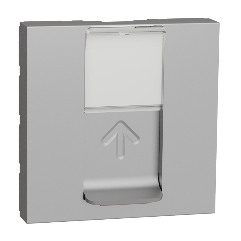 Накладка для розетки RJ45 Schneider Electric Unica New 2 модуль алюміній NU941130