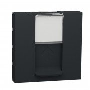 Лицьова панель RJ45 Schneider Electric Unica New для Keystone/Systimax 2 модуля антрацит NU946154