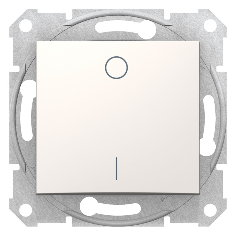 Выключатель Schneider Electric Sedna 1-клавишный 2-полюсный 16А слоновая кость SDN0200223