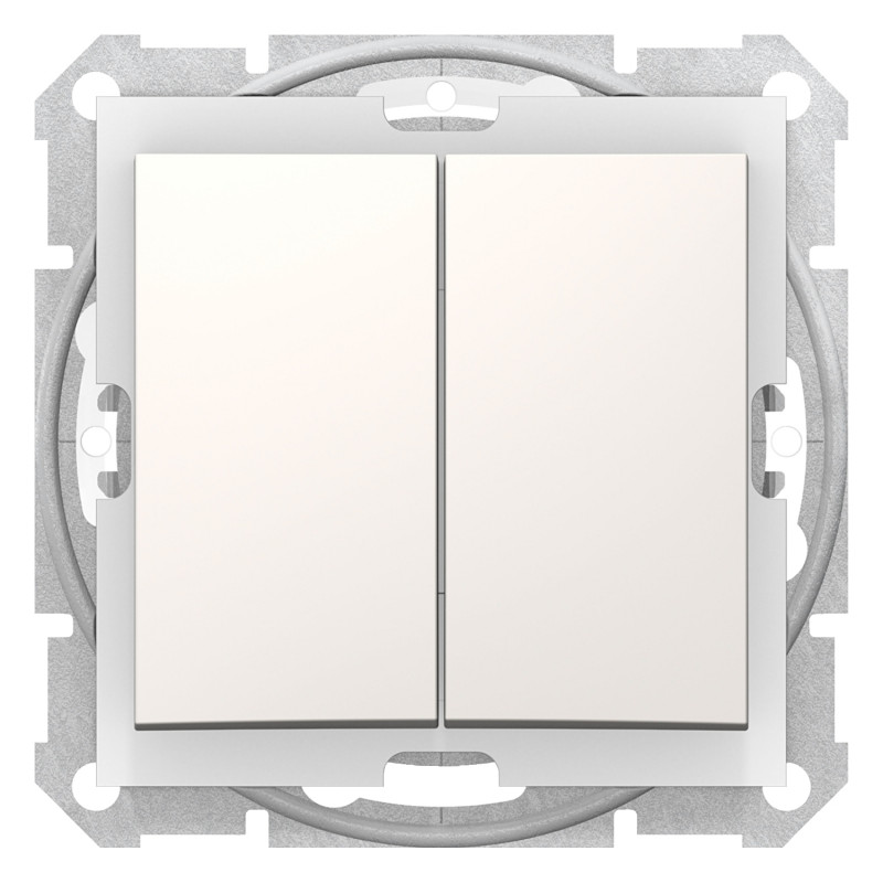 Вимикач Schneider Electric Sedna 2-клавішний IP44 слонова кістка SDN0300423