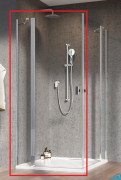Душові двері з пристінком (ліва частина кабіни) Radaway Nes 8 KDD II 100х200 см хром/прозоре скло 10085100-01-01L