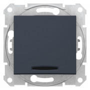 Вимикач Schneider Electric Sedna 2-полюсний 10А із червоним індикатором графіт SDN0201170