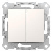 Вимикач Schneider Electric Sedna 2-клавішний схема 5 слонова кістка SDN0300123