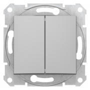 Вимикач Schneider Electric Sedna 2-клавішний схема 5 алюміній SDN0300160