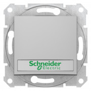 Выключатель Schneider Electric Sedna кнопочный с надписью и подсветкой алюминий SDN1600360