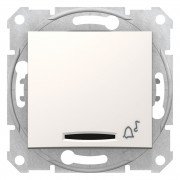 Выключатель Schneider Electric Sedna кнопочный с символом Свет и подсветкой слоновая кость SDN1800123