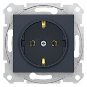 Розетка Schneider Electric Sedna с самозажимными клемами с заземлением без шторок графит SDN3001870