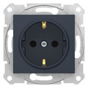 Розетка Schneider Electric Sedna с заземлением и шторками графит SDN3000170