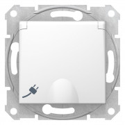 Розетка Schneider Electric Sedna с заземлением со шторками и крышкой белый SDN3100121