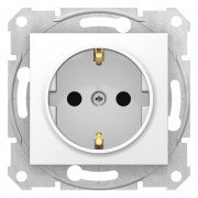 Розетка Schneider Electric Sedna із самозатискними клемами із заземленням та шторками білий SDN3001721
